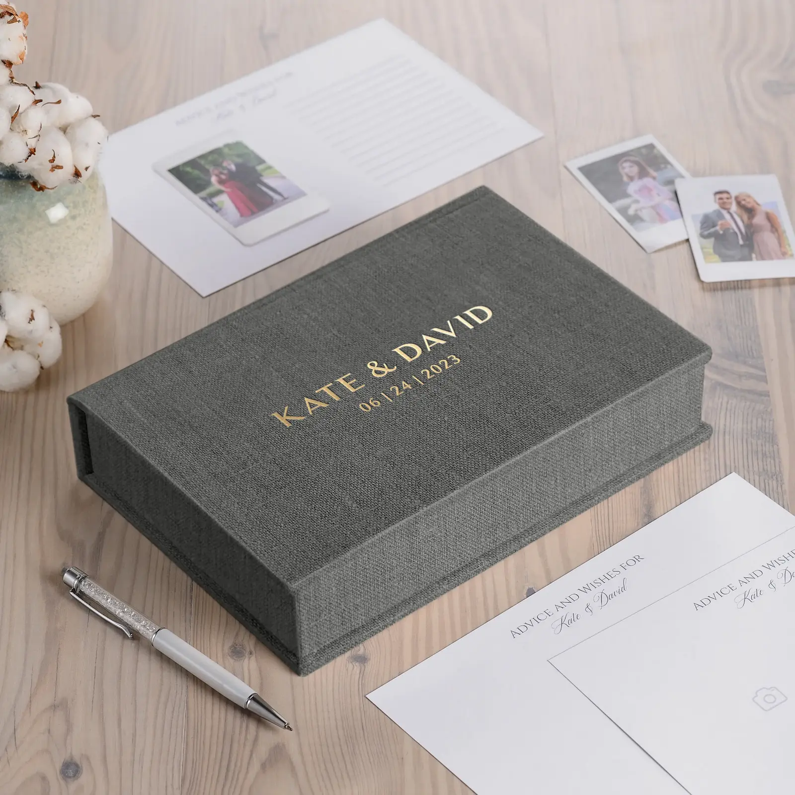 Linen Box + Wedding Advice Cards - Image 2
