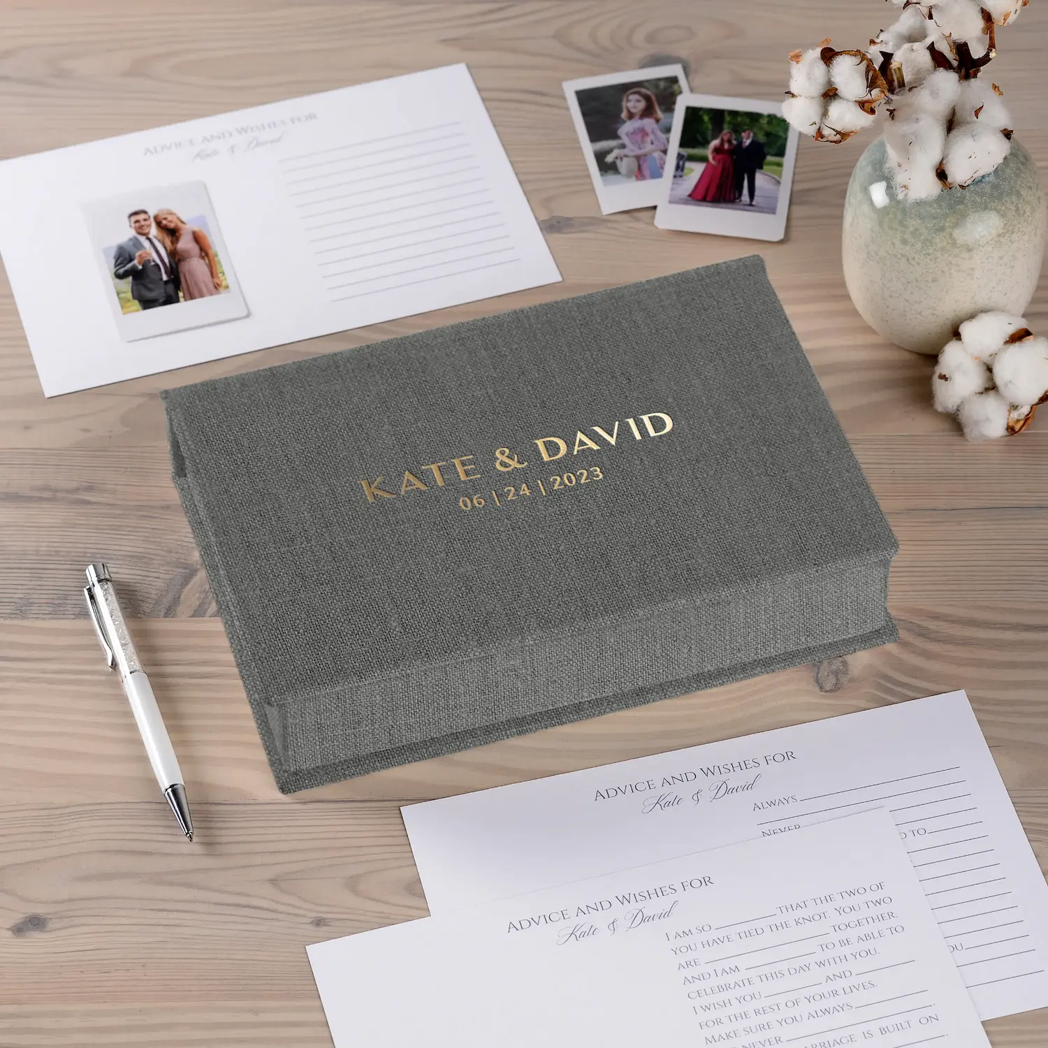 Linen Box + Wedding Advice Cards - Image 3