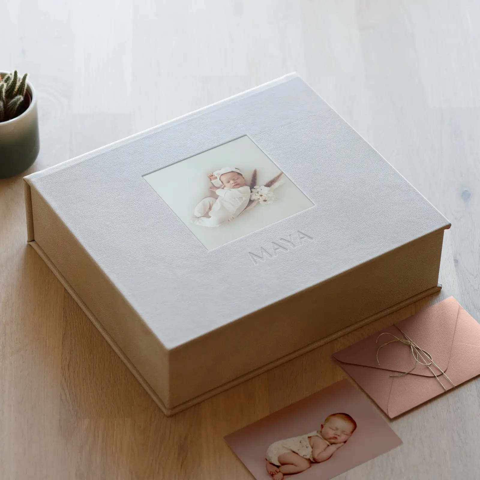 Eco Leather Baby Keepsake Box, Photo Window - Image 5
