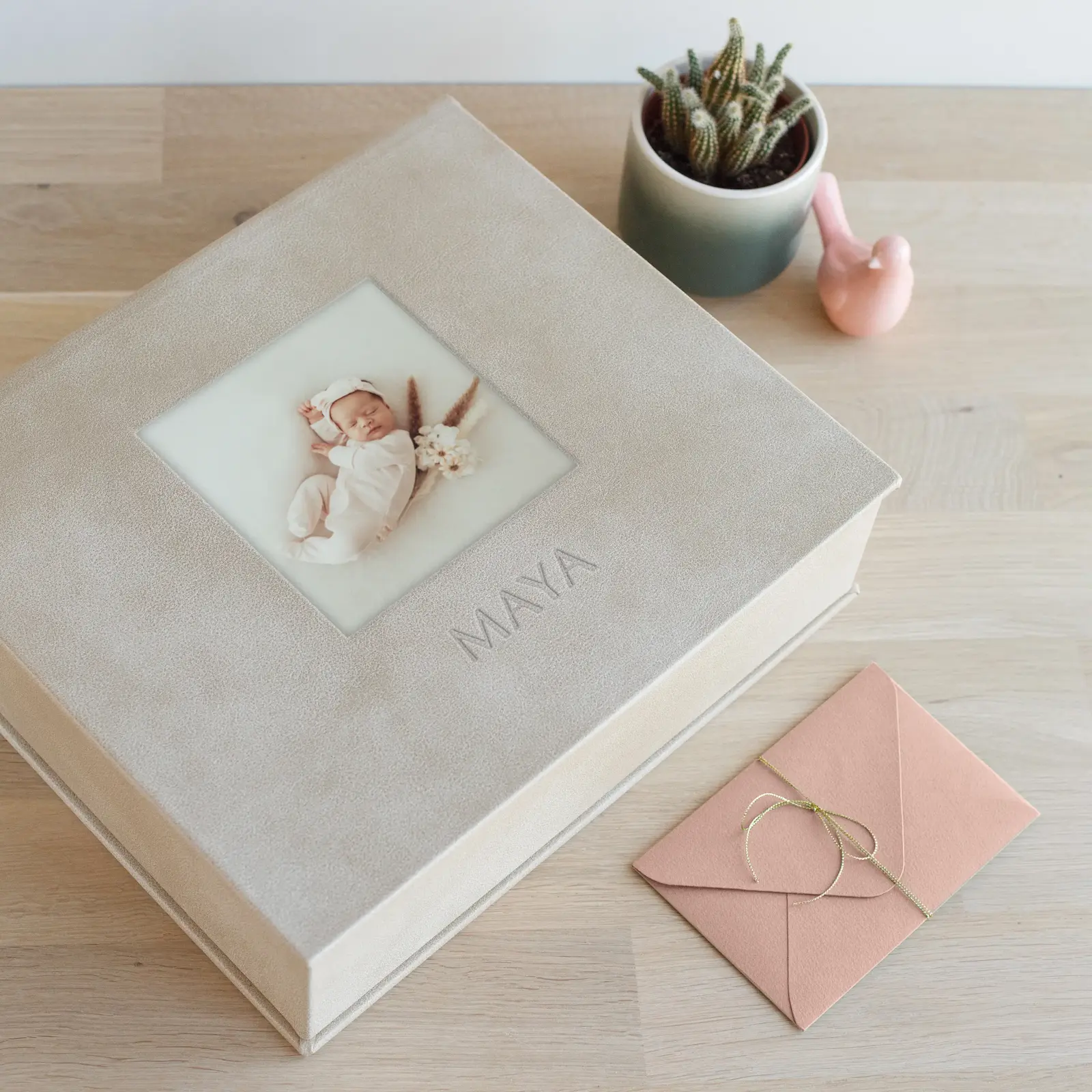 Eco Leather Baby Keepsake Box, Photo Window - Image 4