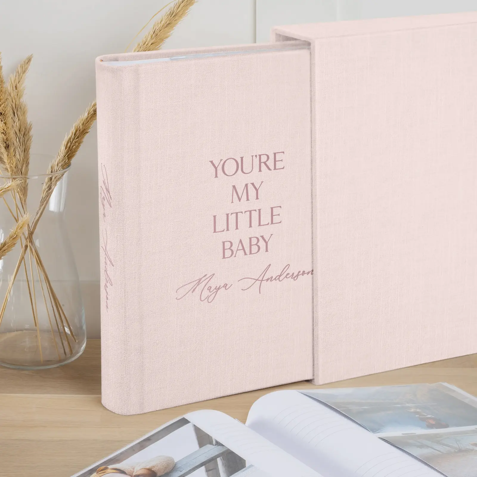 Linen Baby Slip In Photo Album for 300 4x6 Photos - Image 5