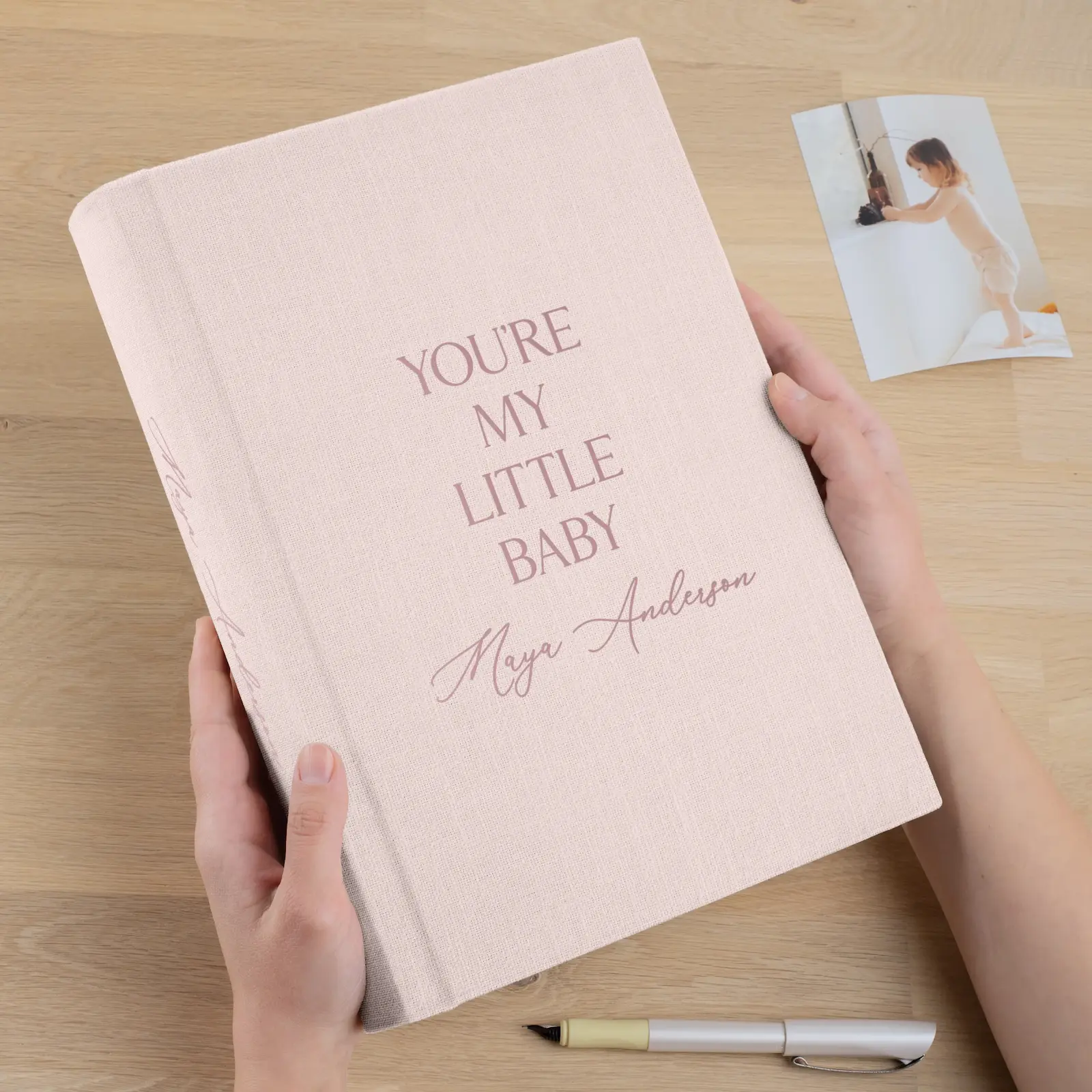 Linen Baby Slip In Photo Album for 300 4x6 Photos - Image 4