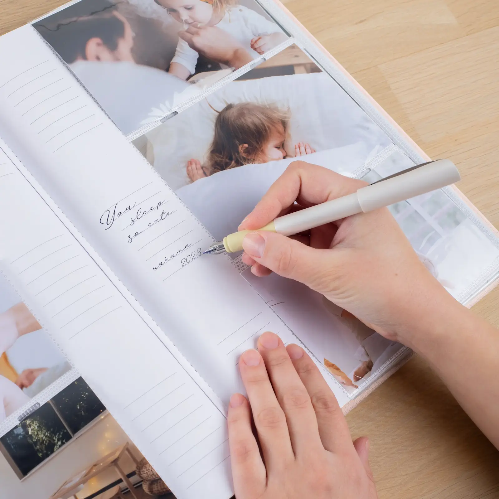Linen Baby Slip In Photo Album for 300 4x6 Photos - Image 3