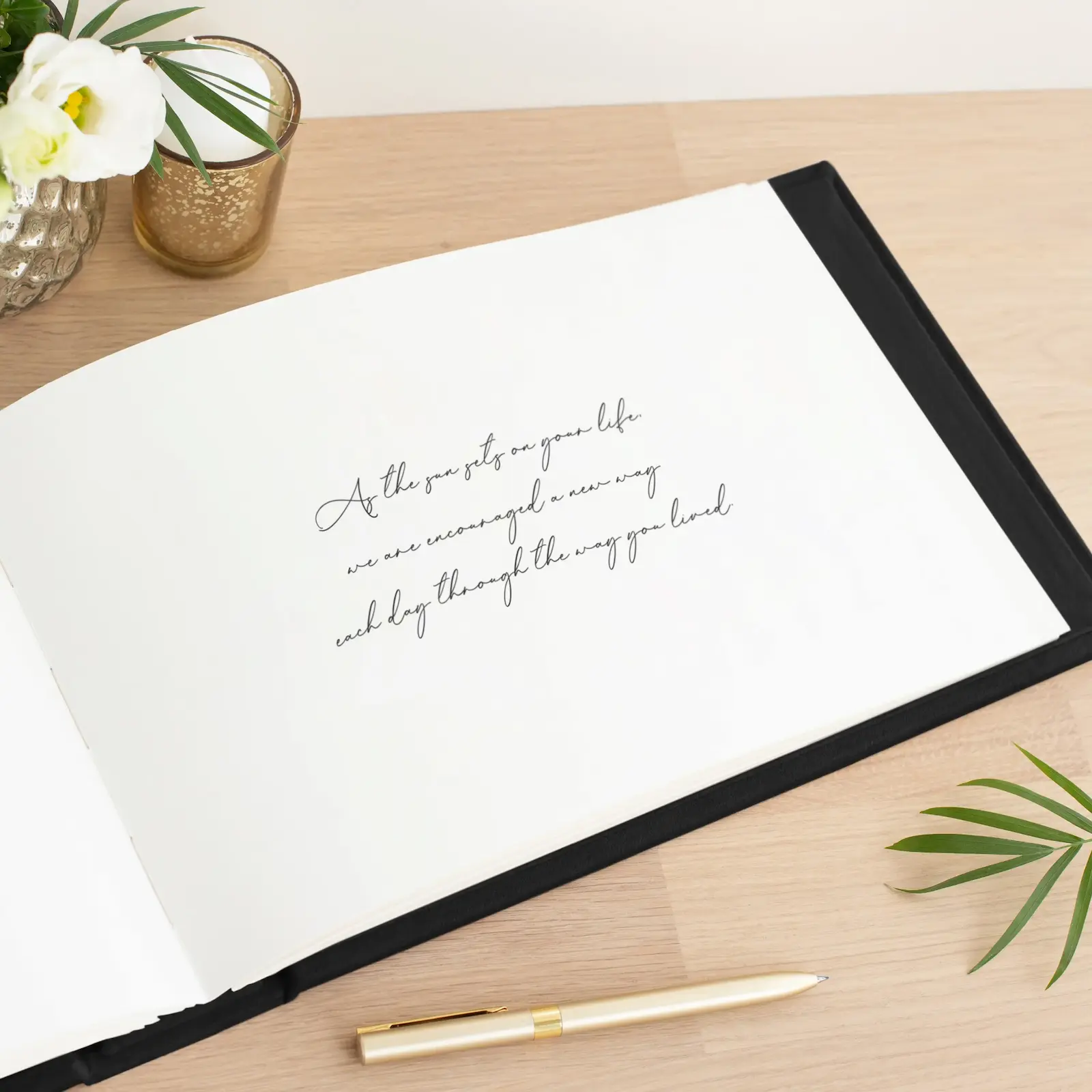 Velvet Memorial Condolence Book with Photo Window - Image 2