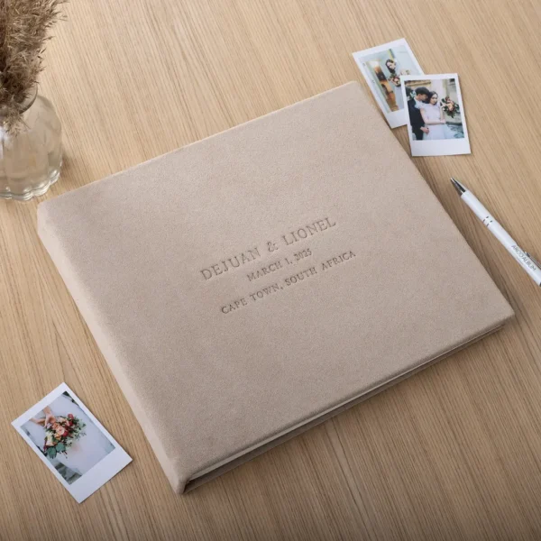 Suede Wedding Guest Book