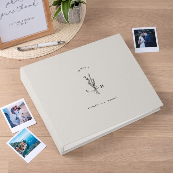Linen Wedding Guest Book UV