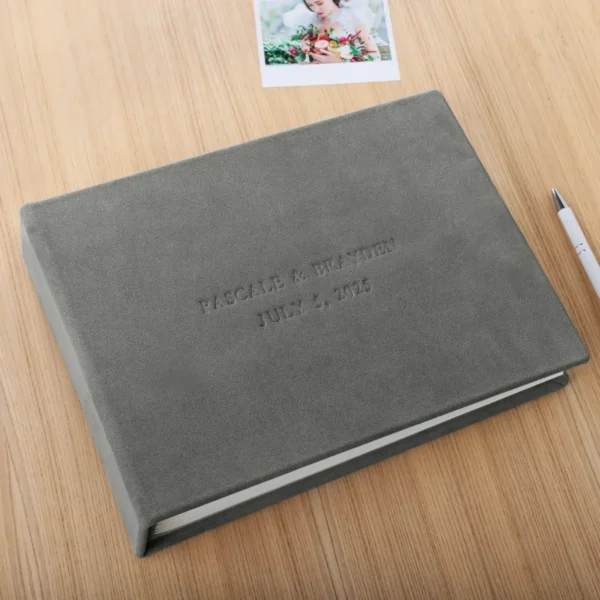 Suede Wedding Guest Book