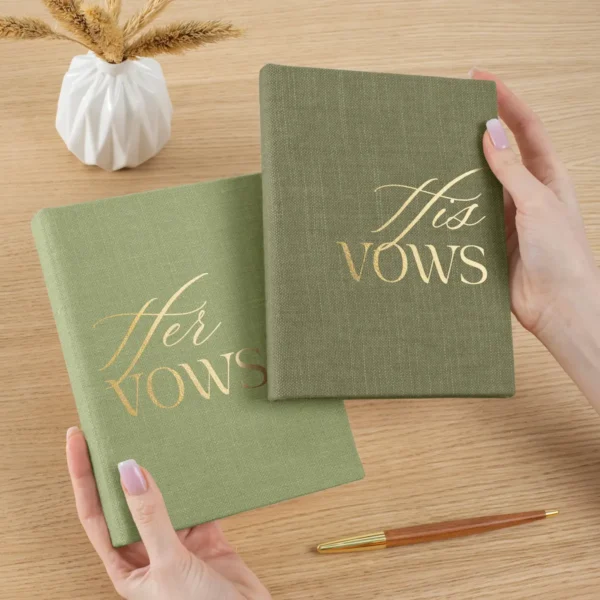 Set of 2 Linen Vow Books