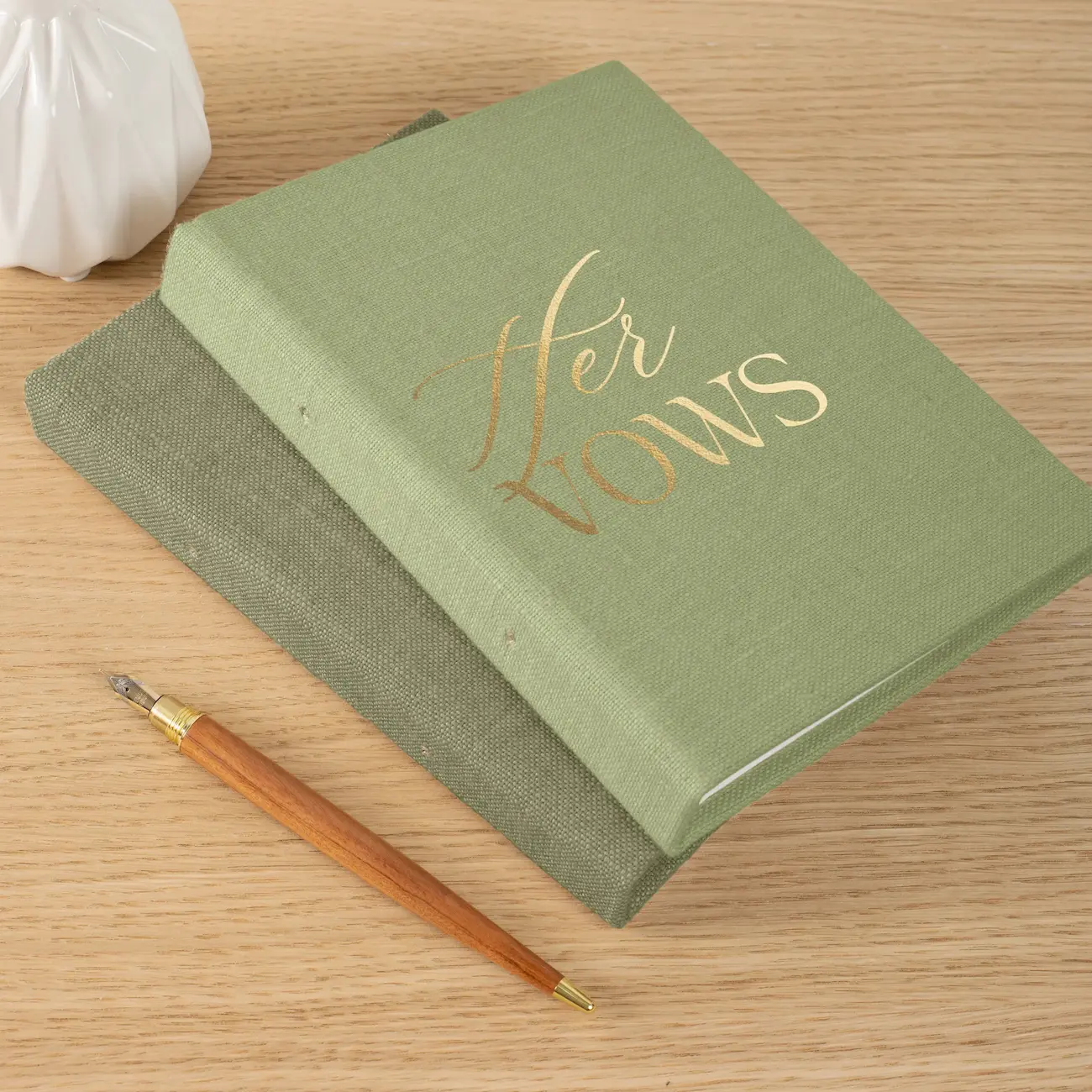 Set of 2 Linen Vow Books - Image 5