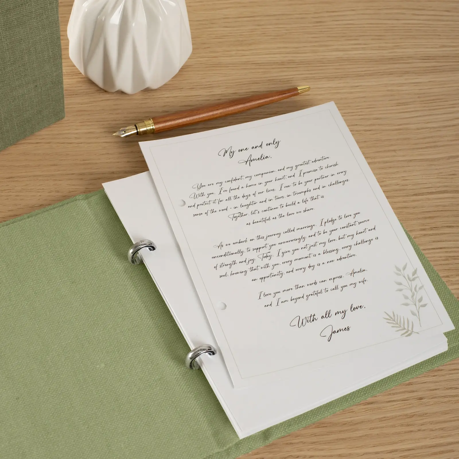 Set of 2 Linen Vow Books - Image 3