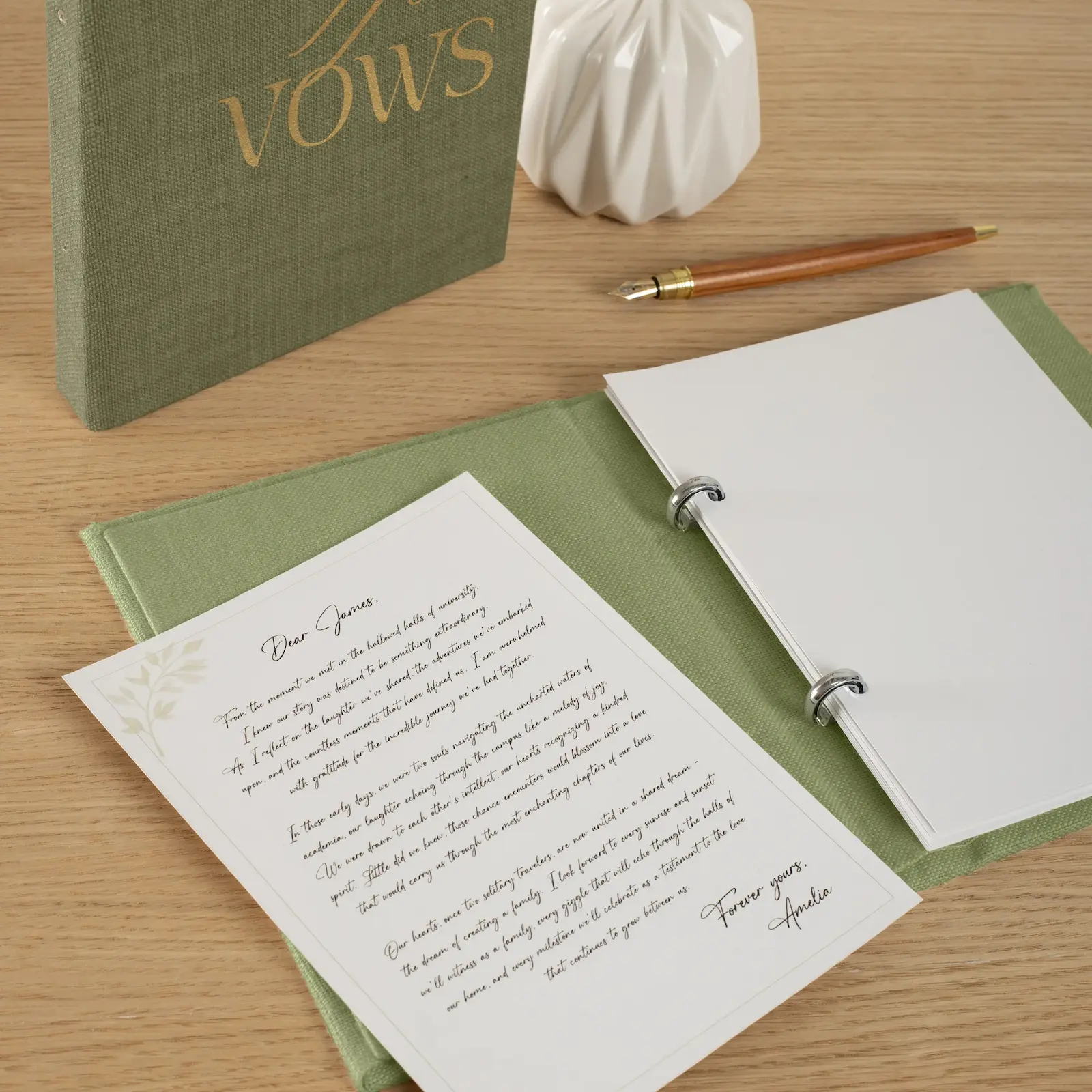 Set of 2 Linen Vow Books - Image 2