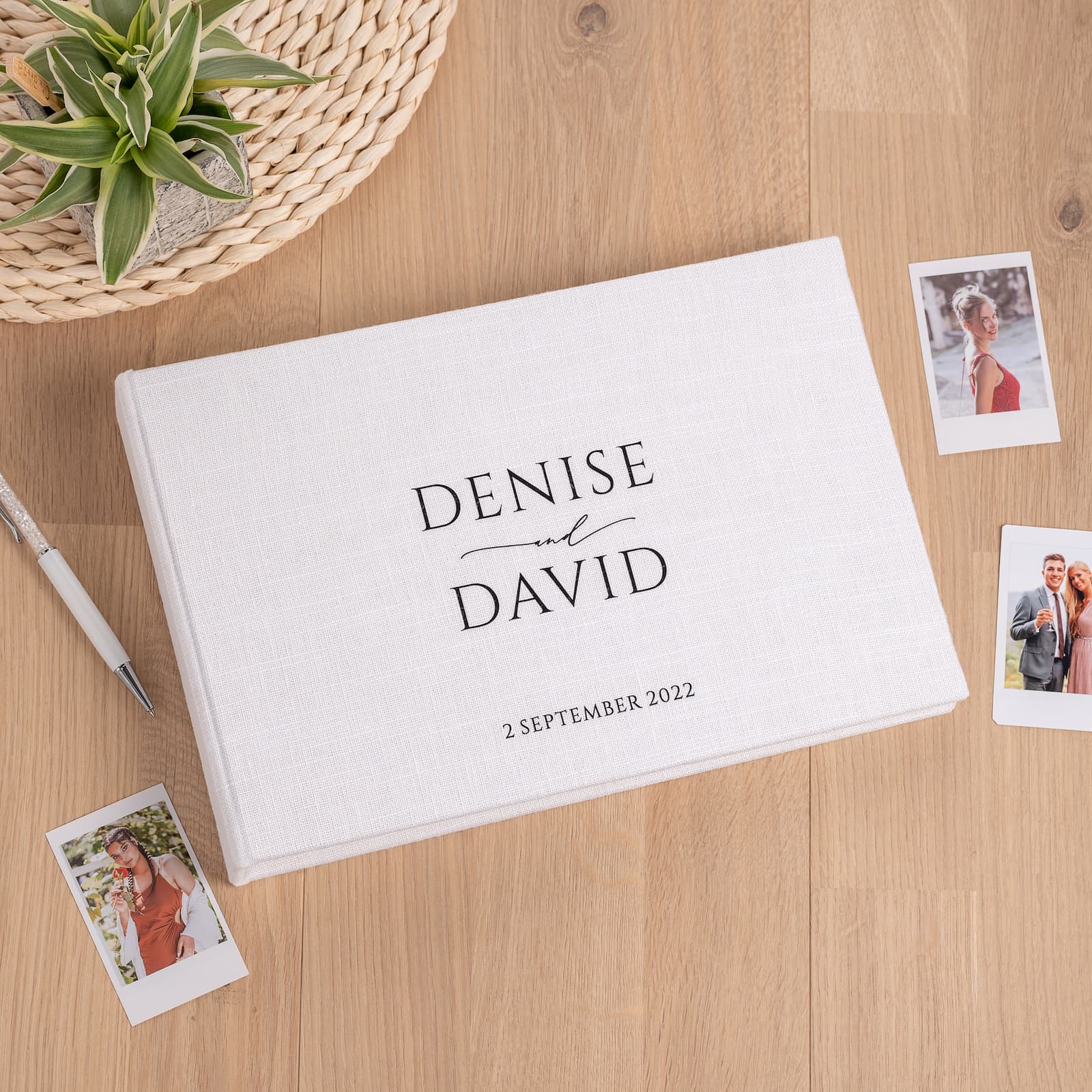 Linen Wedding Guest Book