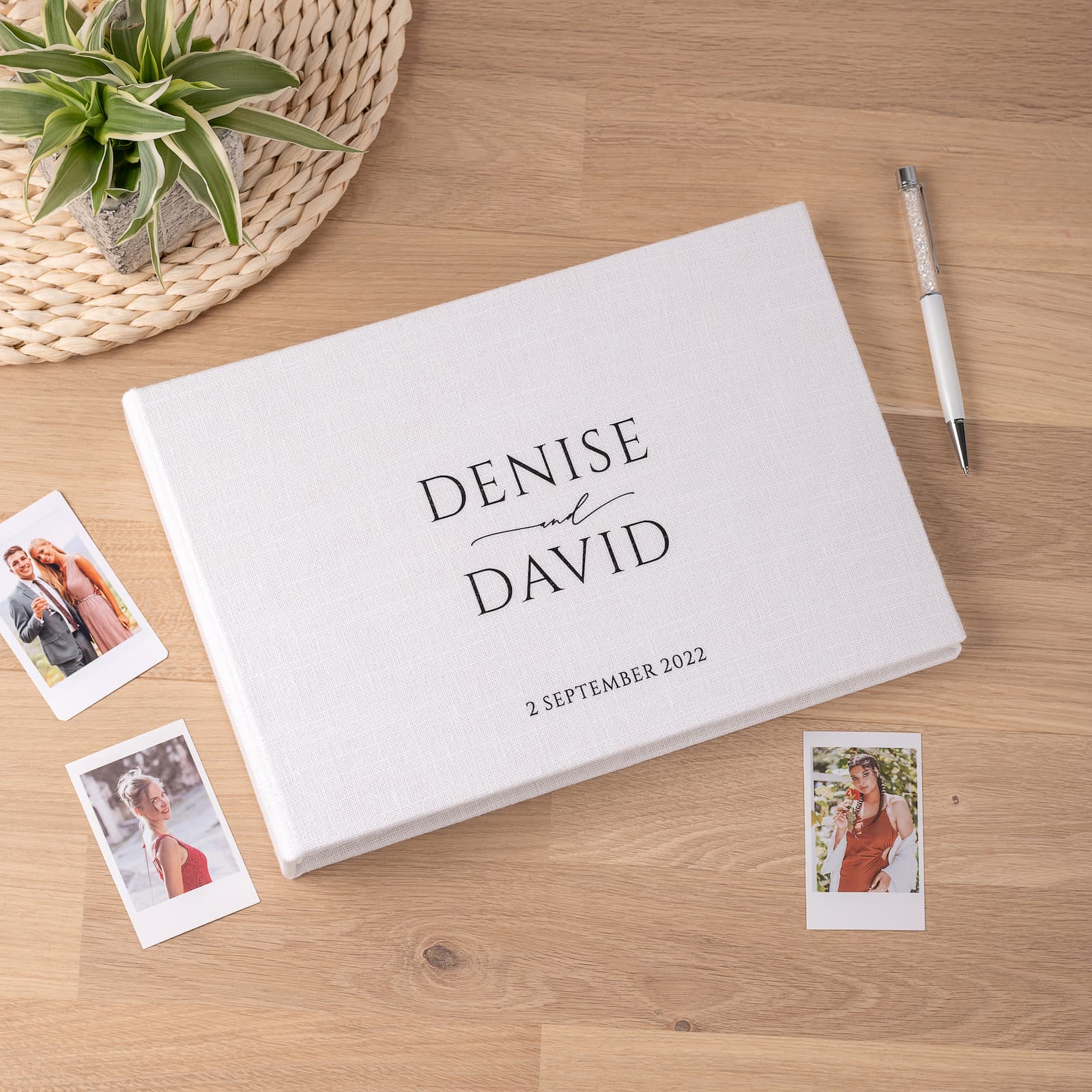 Linen Wedding Guest Book - Image 5