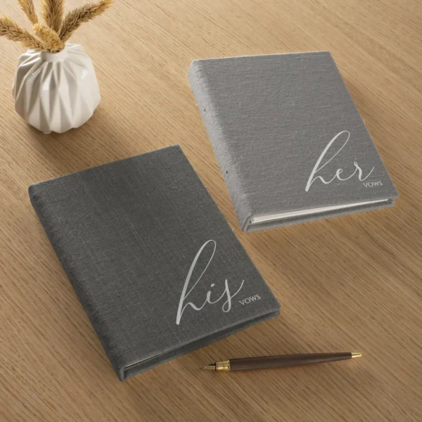 Set of 2 Linen Vow Books