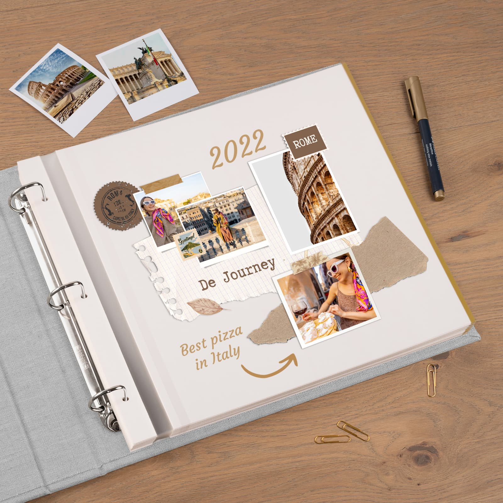 Linen Self-Adhesive Ring Binder - Image 2