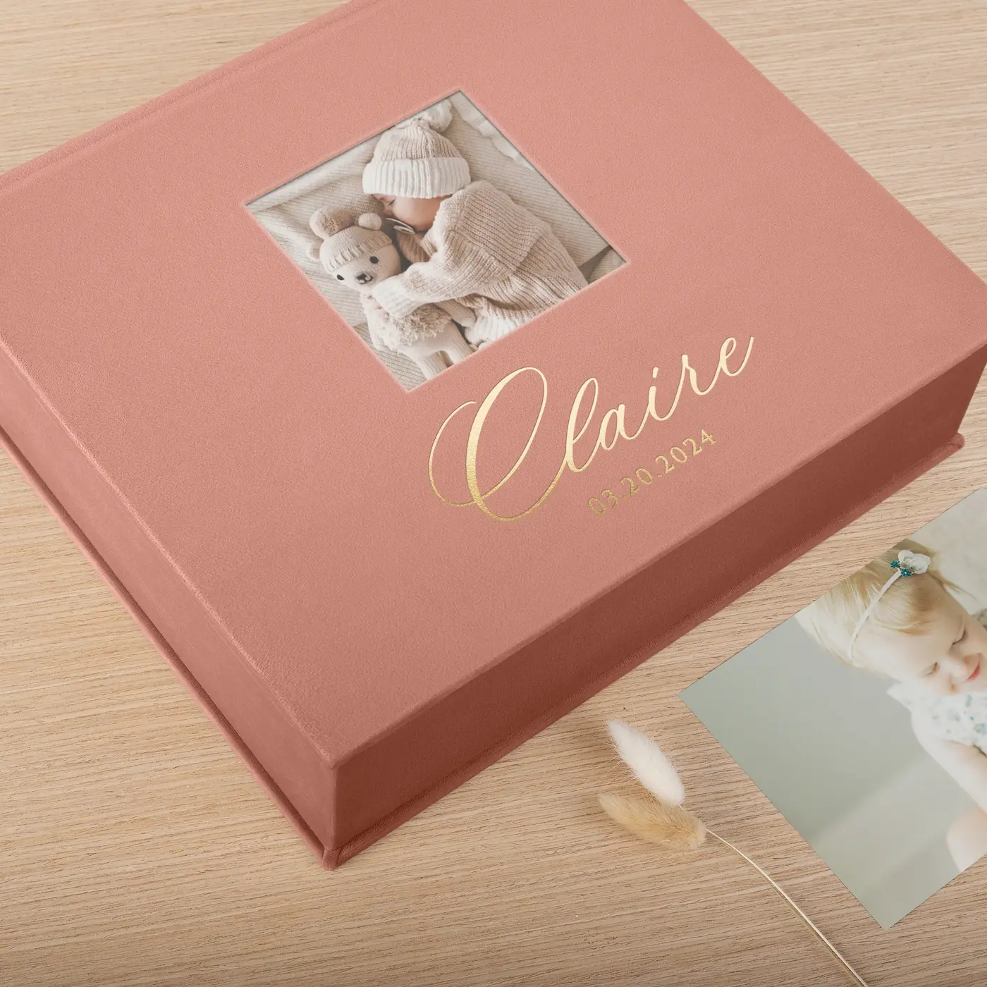 Velvet Baby Keepsake Box, Photo Window - Image 4