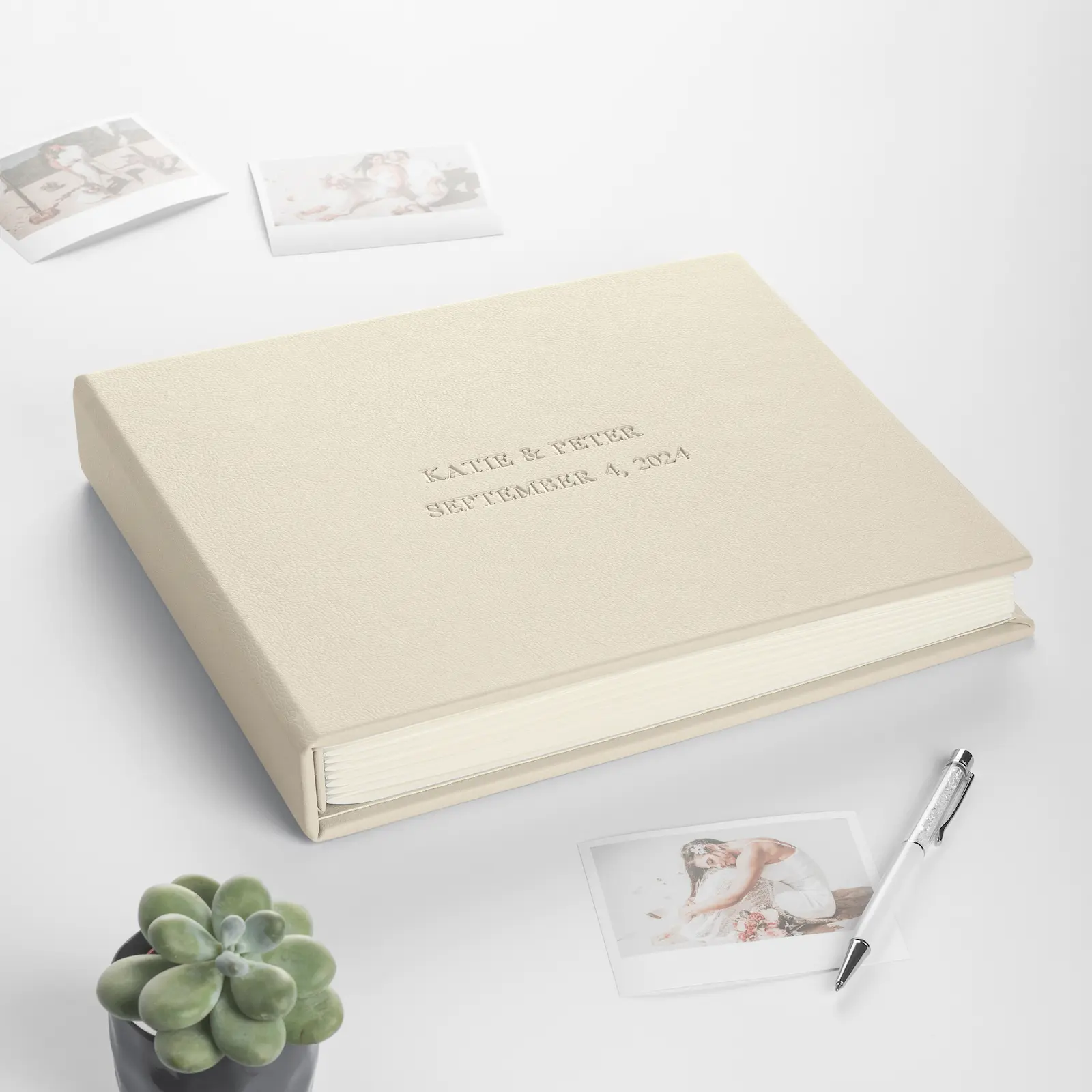 Eco Leather Wedding Guest Book - Image 3