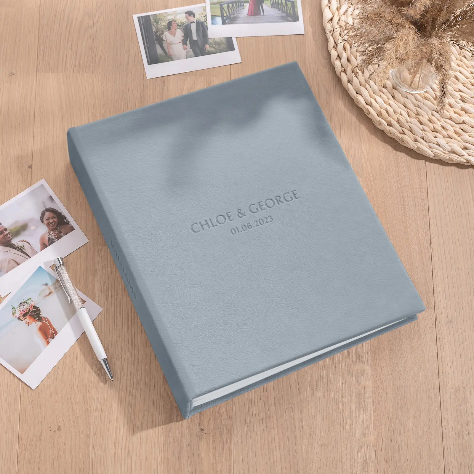 Eco Leather Wedding Guest Book Vertical - Image 5