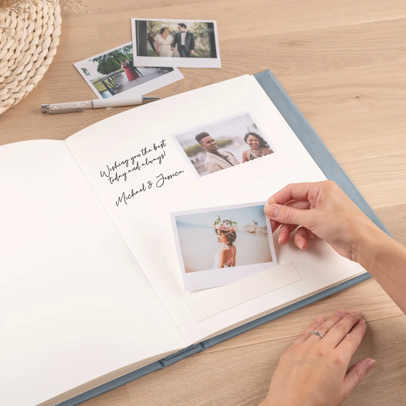 Eco Leather Wedding Guest Book Vertical - Image 3