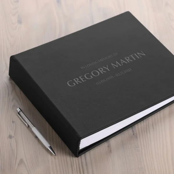 Leather Memorial Condolence Book