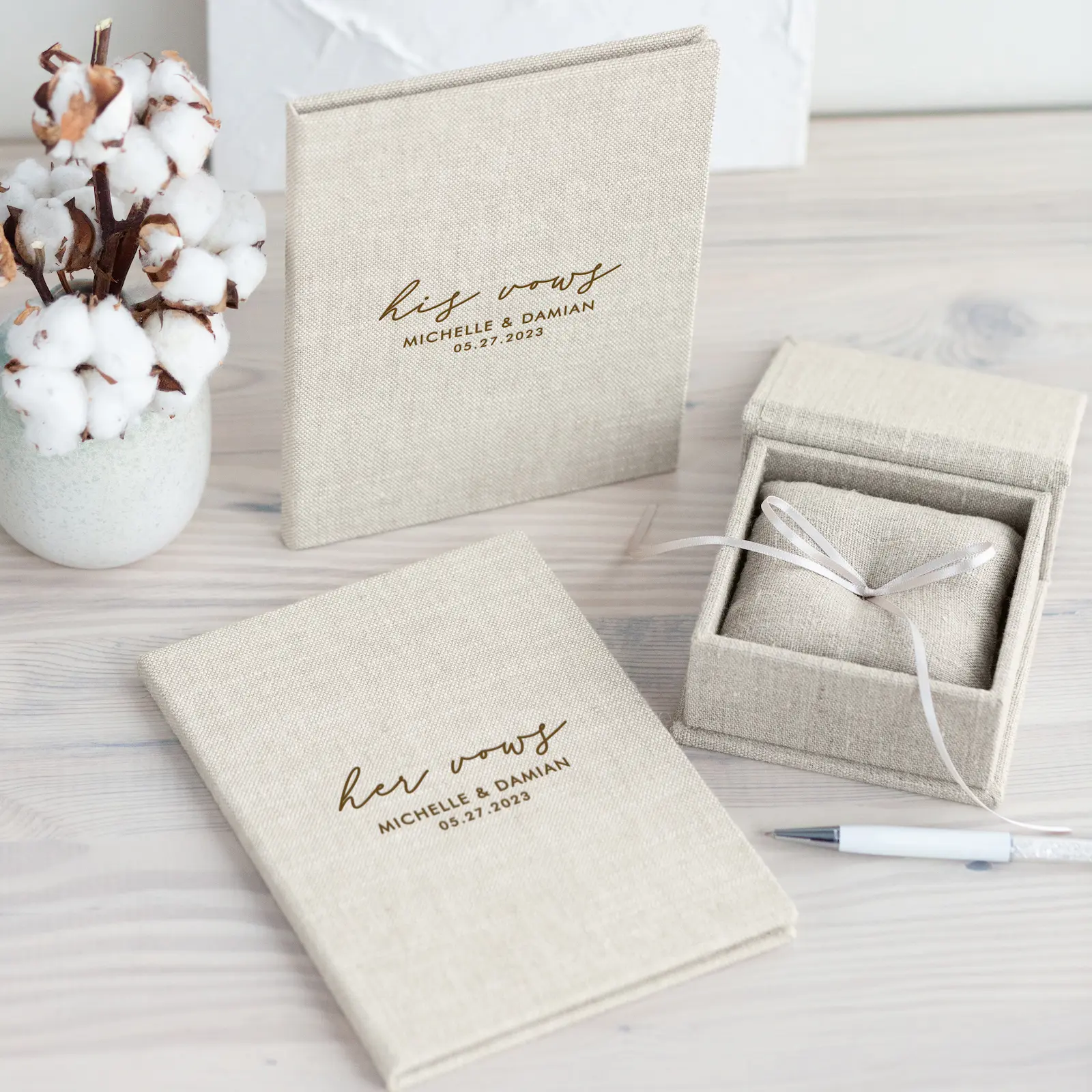 Linen Vow Book