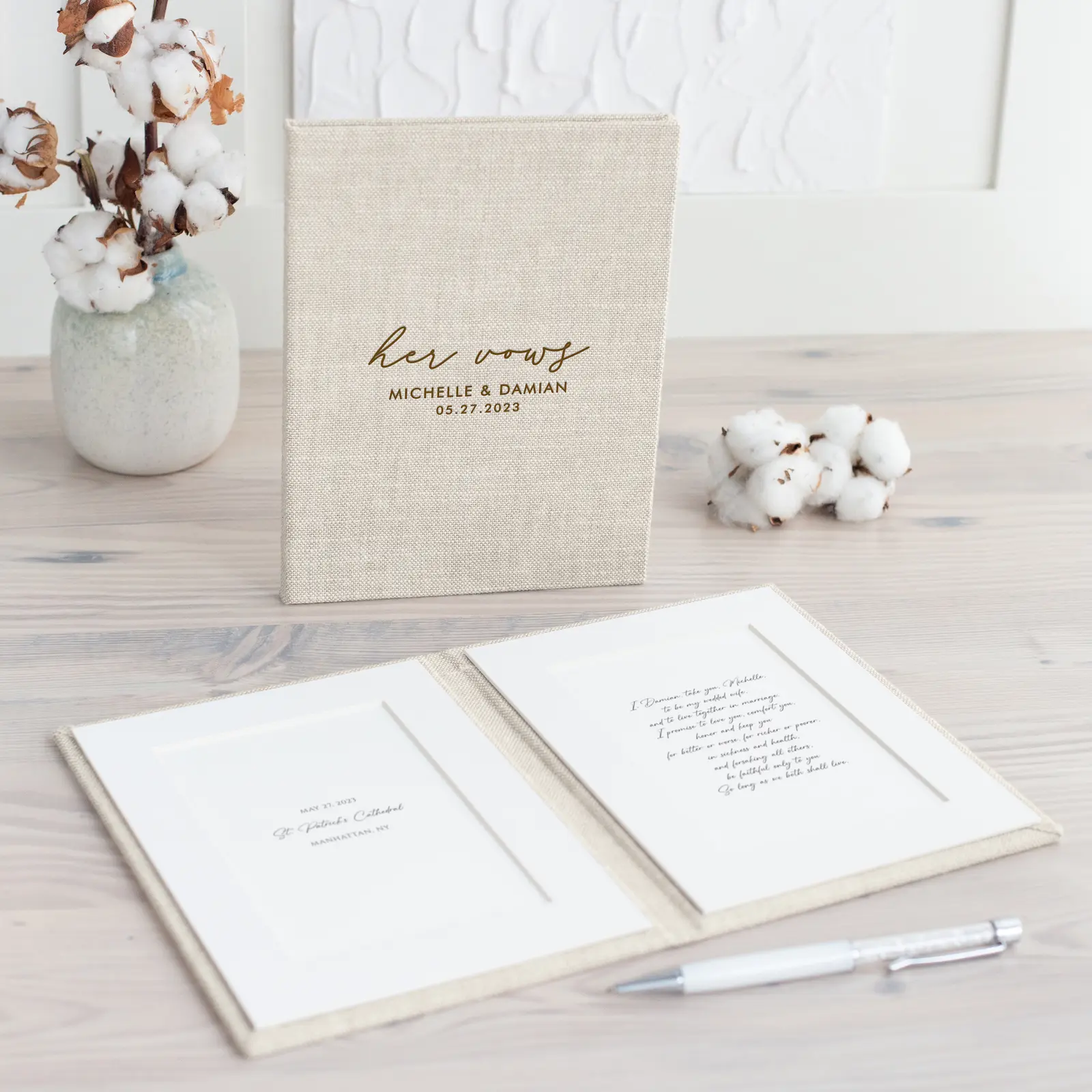 Linen Vow Book - Image 7