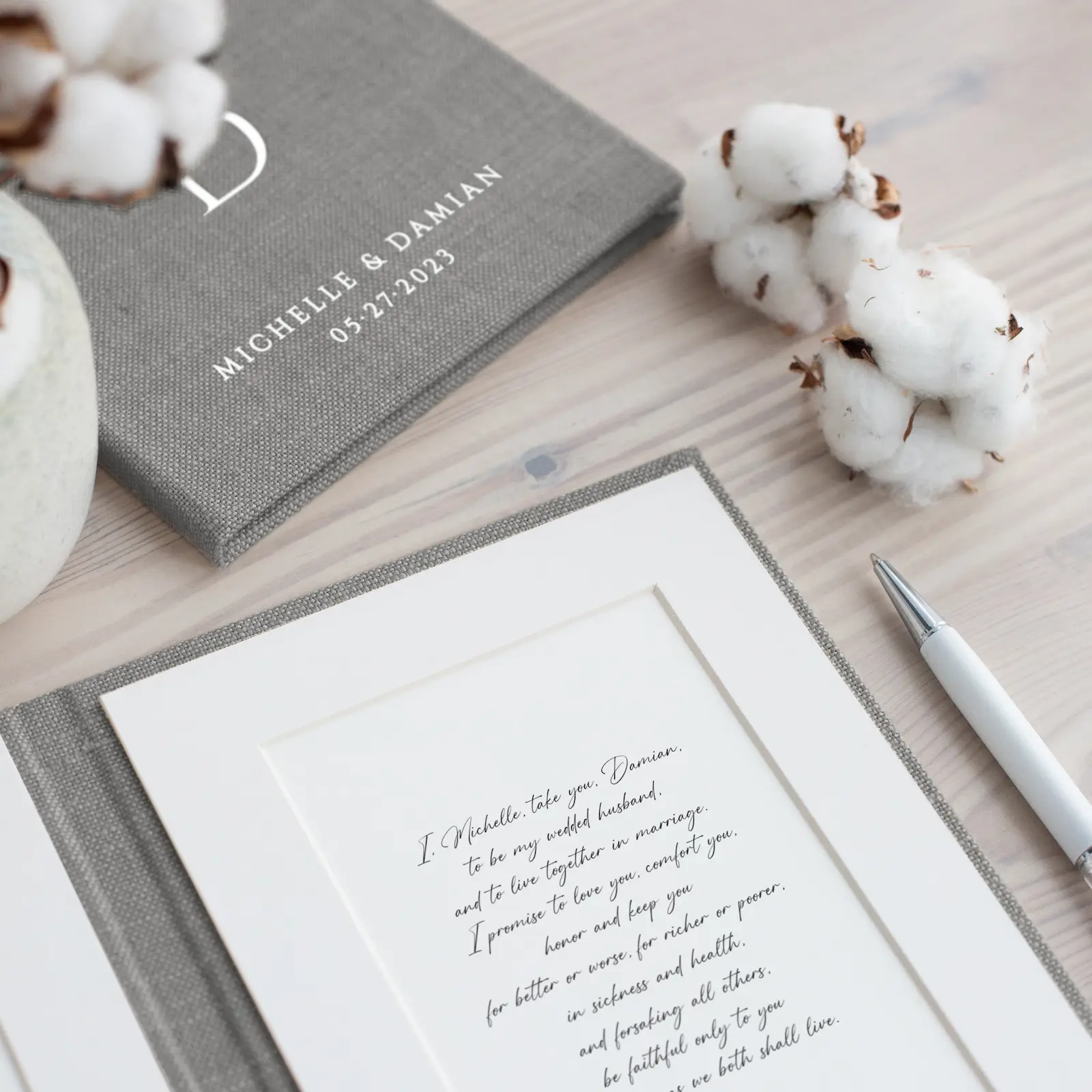 Linen Vow Book - Image 3