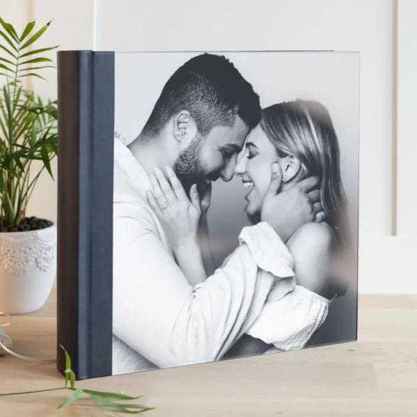 Eco Leather Lay Flat Photo Album, Glass Cover