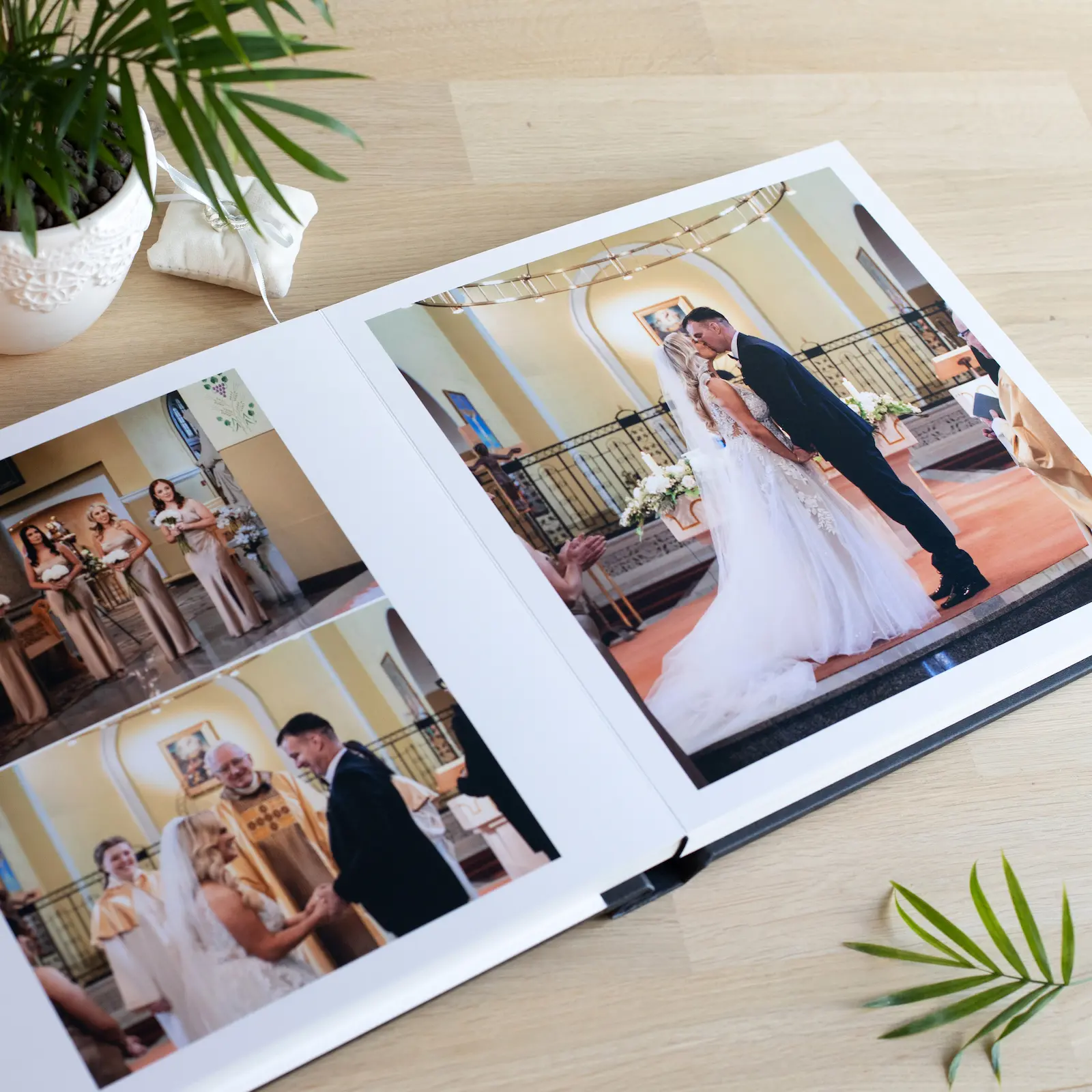Leather Lay Flat Photo Album, Glass Cover - Image 2