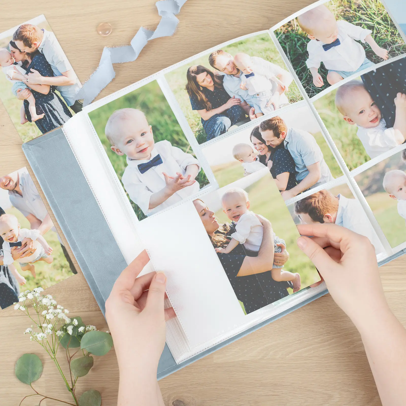 Velvet Slip In Baby Photo Album for 100-1000 4x6 Photos, Photo Window - Image 3