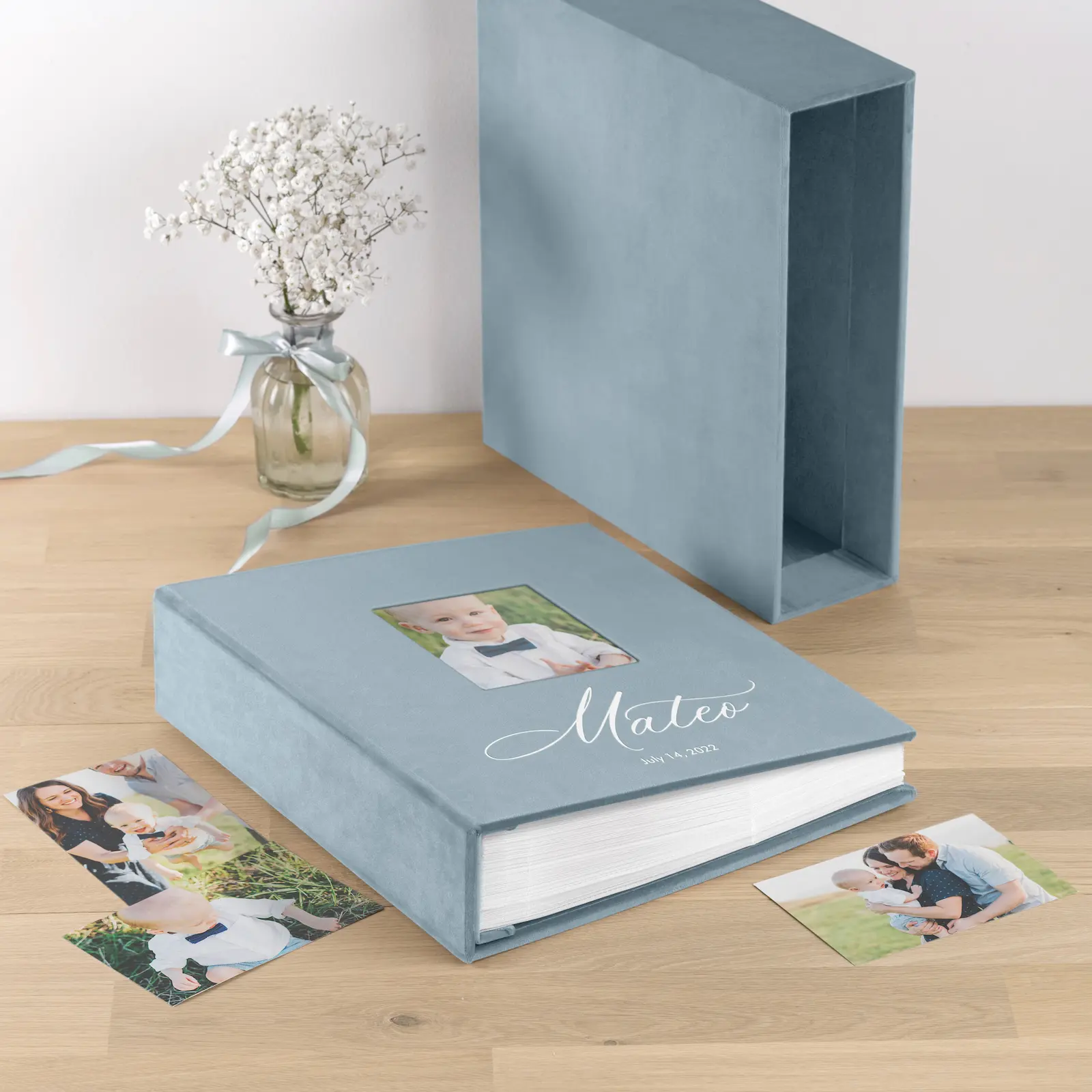 Velvet Slip In Baby Photo Album for 100-1000 4x6 Photos, Photo Window - Image 6