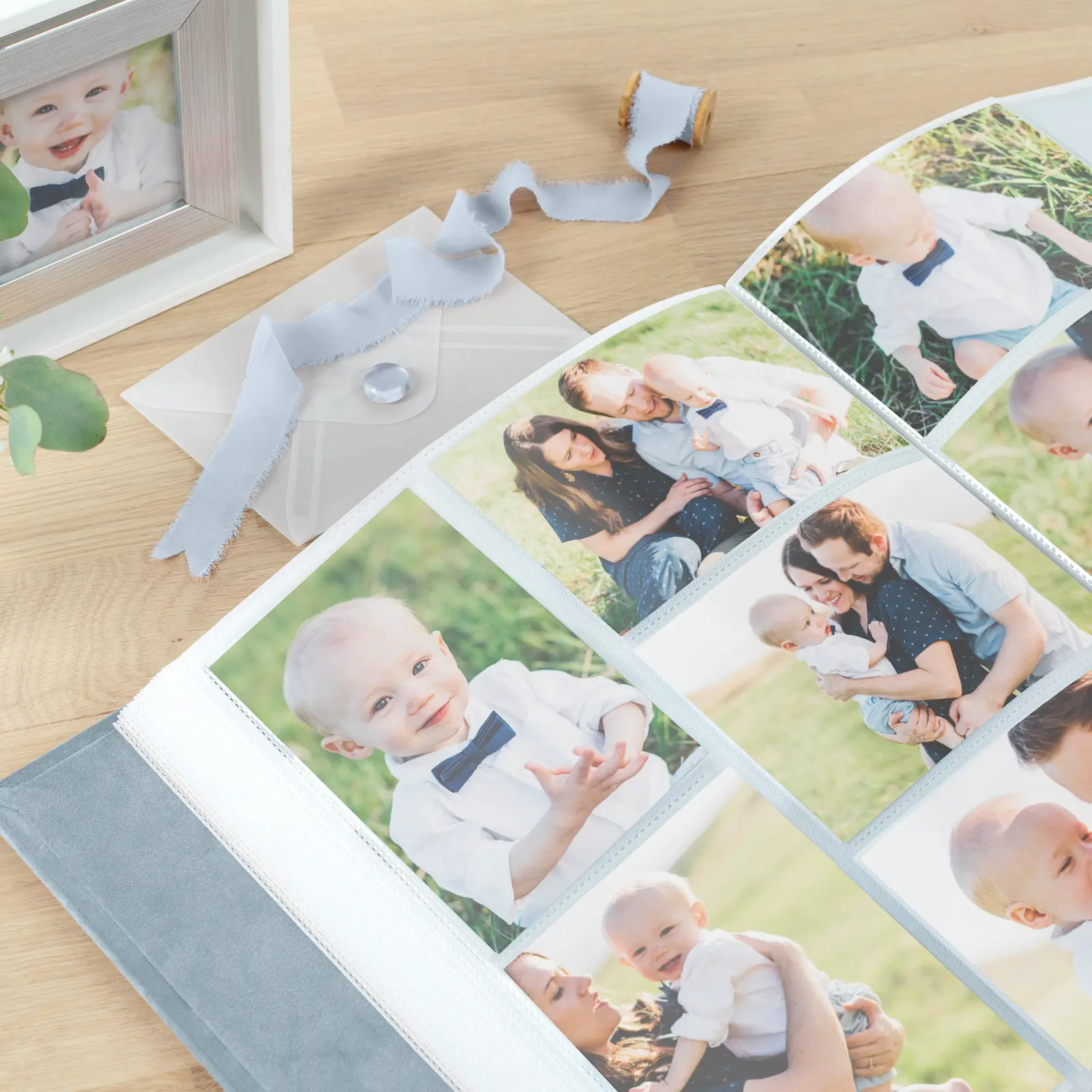 Velvet Slip In Baby Photo Album for 100-1000 4x6 Photos, Photo Window - Image 5