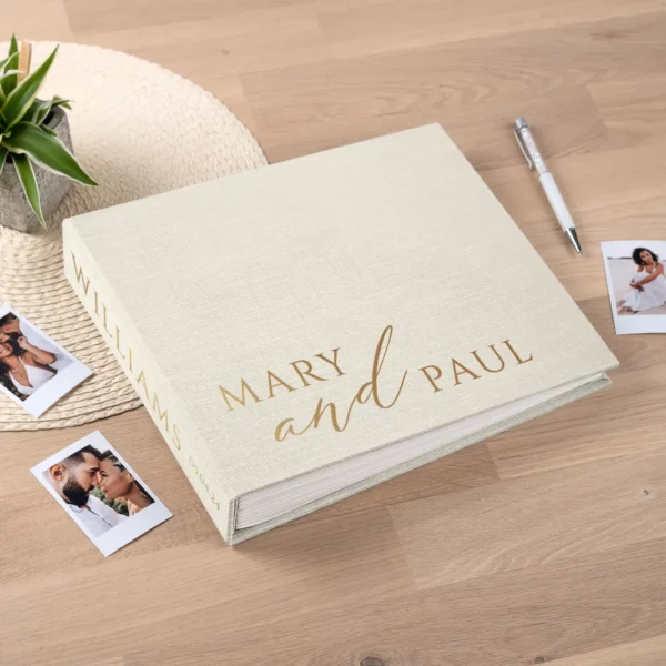 Linen Wedding Guest Book W194