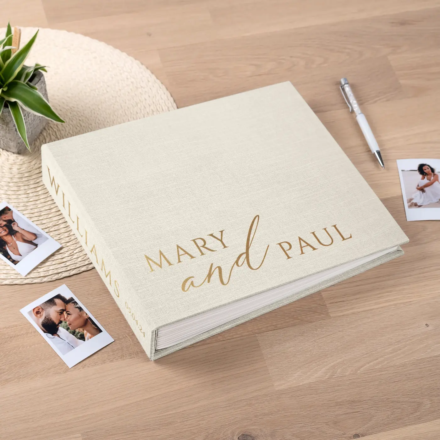 Linen Wedding Guest Book W194