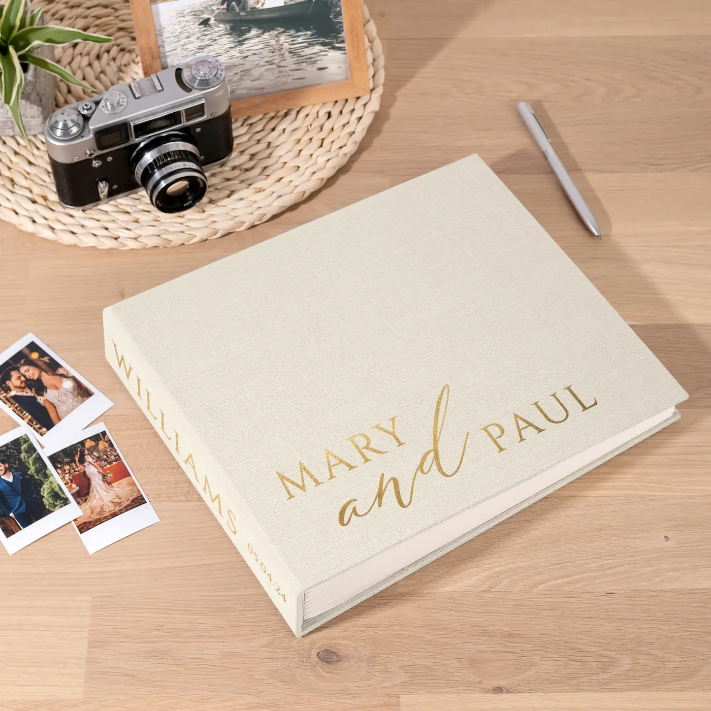 Linen Wedding Guest Book W194 - Image 5