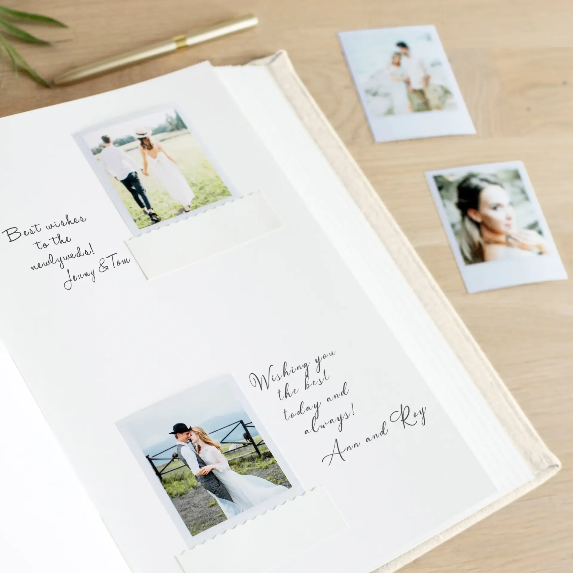 Linen Wedding Guest Book Vertical W206 - Image 2