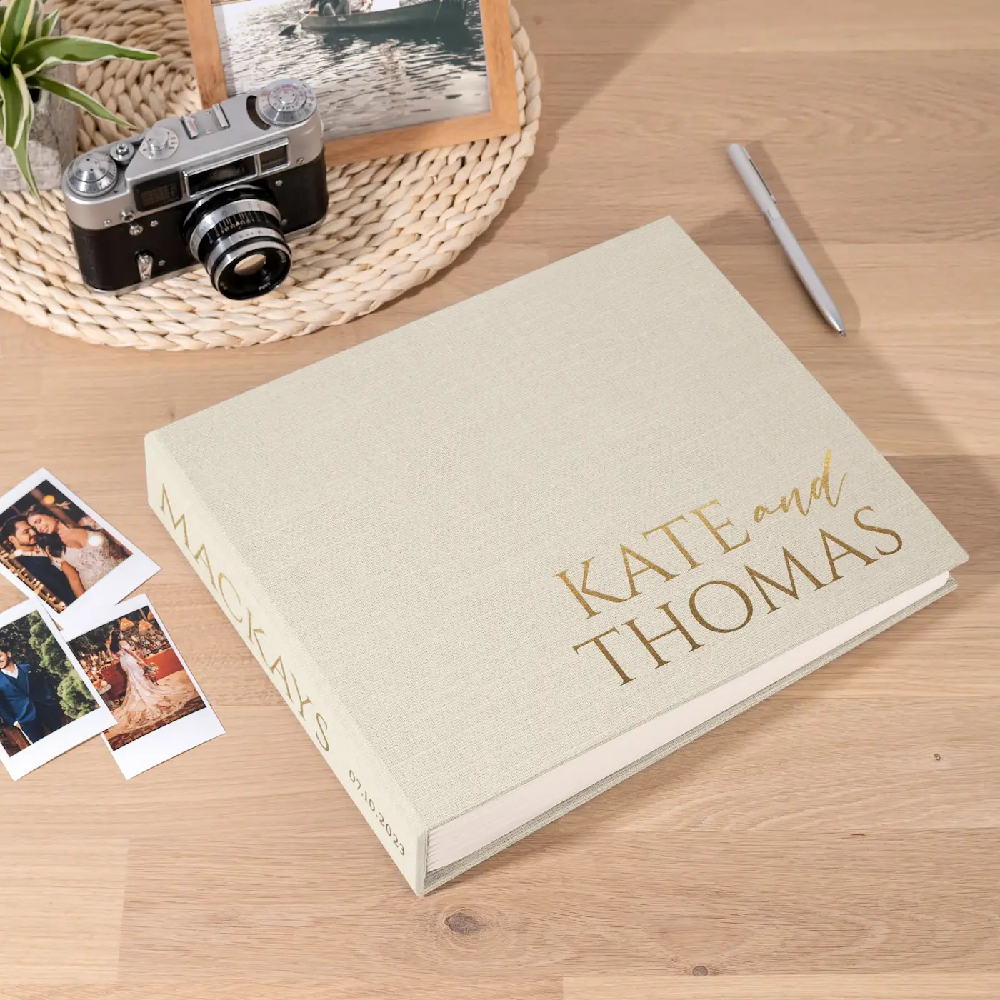 Linen Wedding Guest Book W155