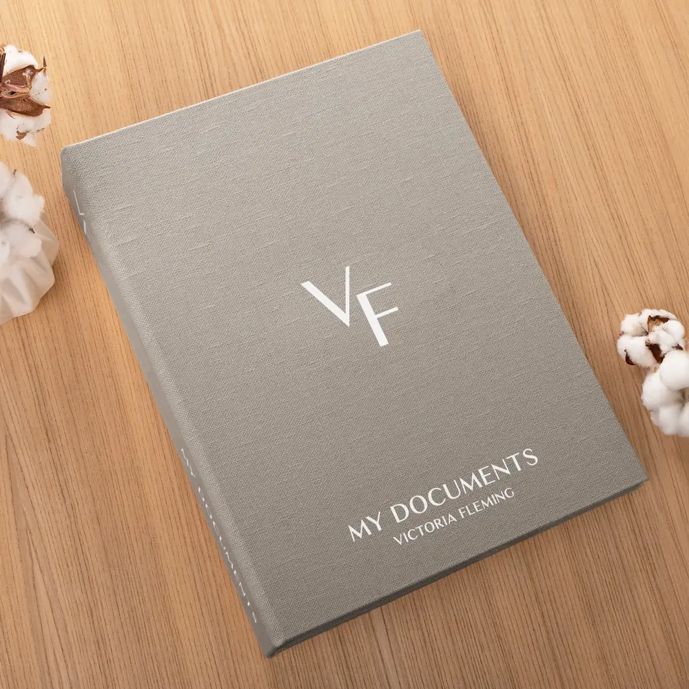 Linen Family Document Folder with Sleeves - Image 4