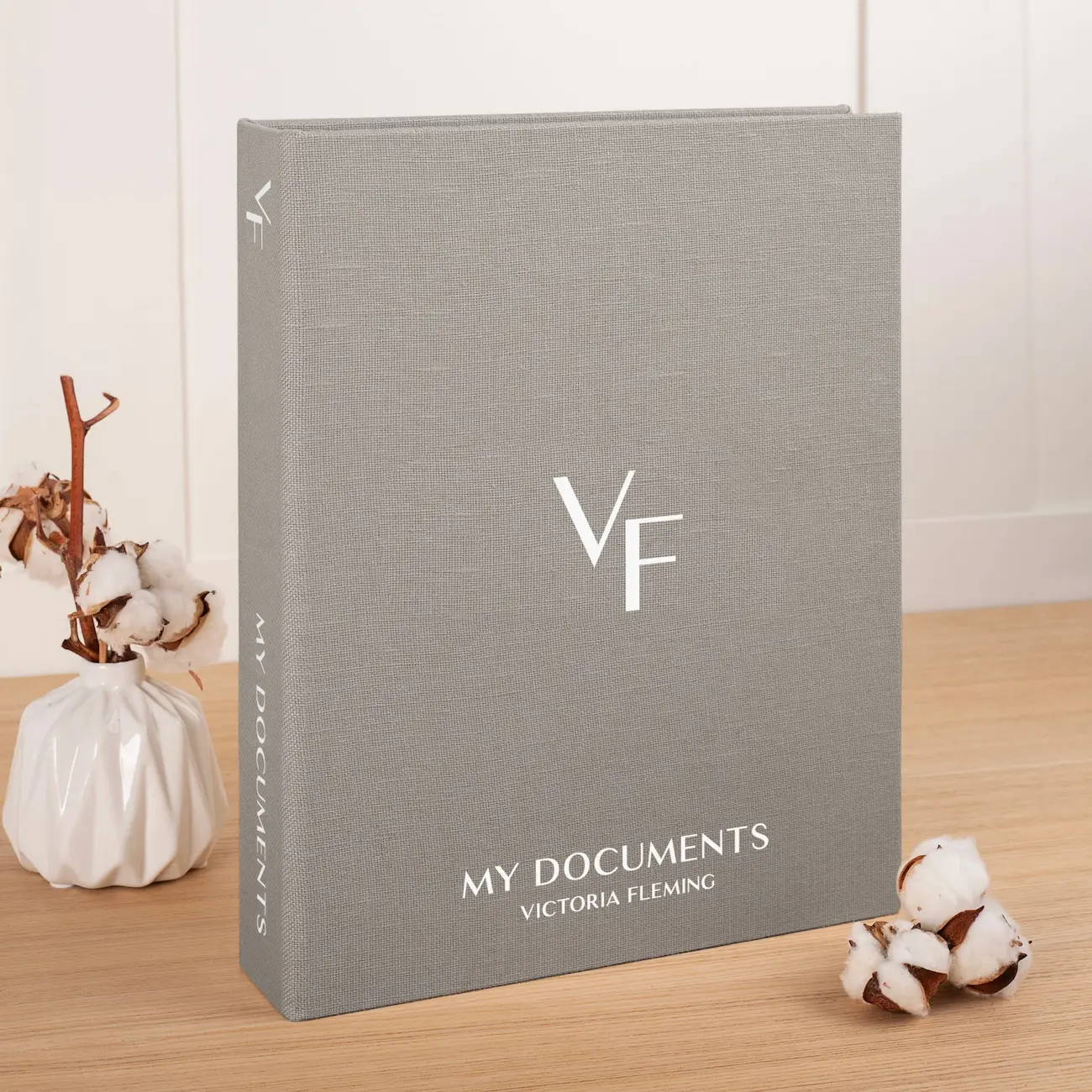 Linen Family Document Folder with Sleeves