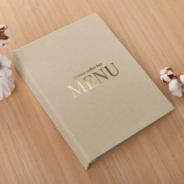 Linen Menu Book With Sleeves