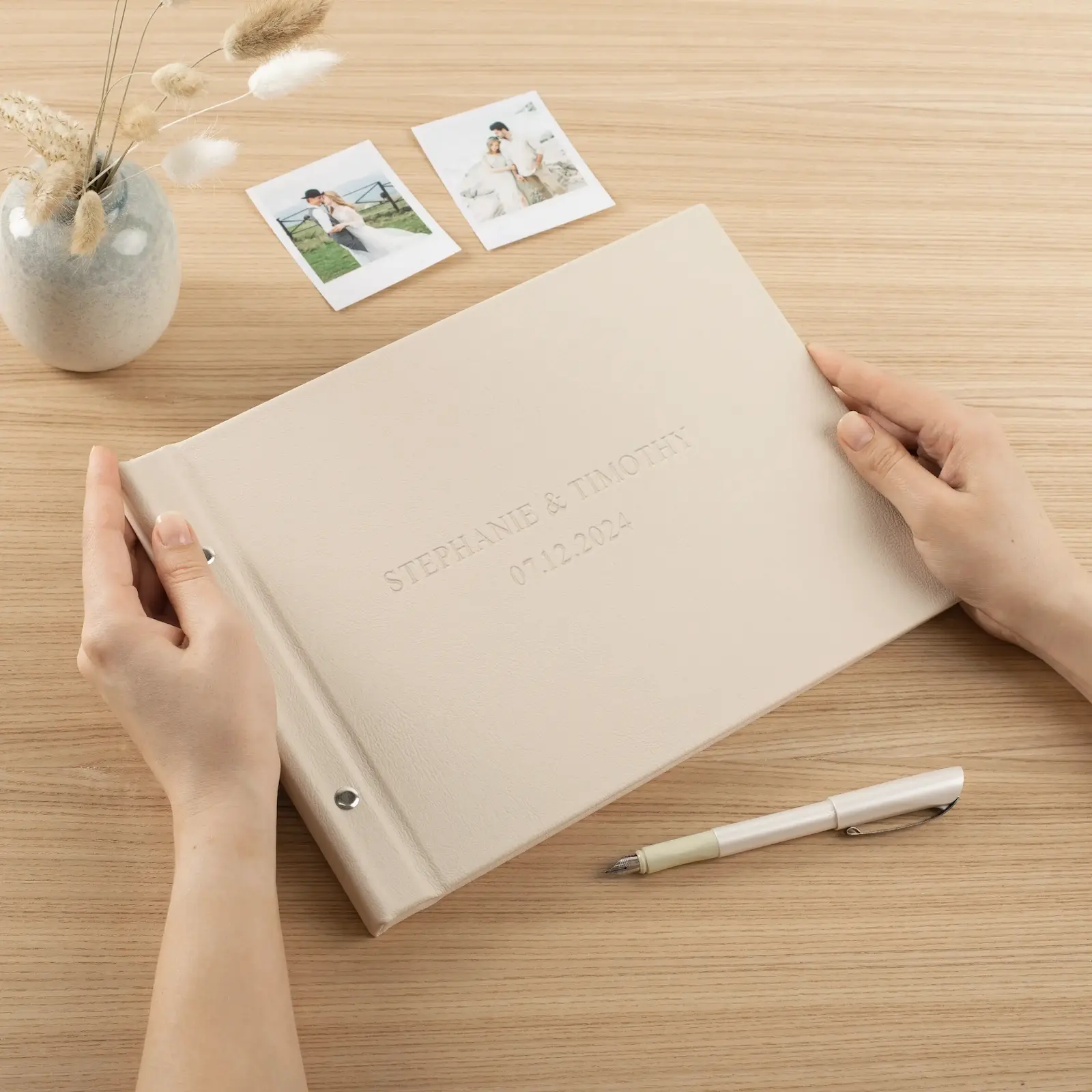 Eco Leather Wedding Guest Book - Image 5