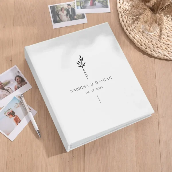 Leather Wedding Guest Book Vertical UV