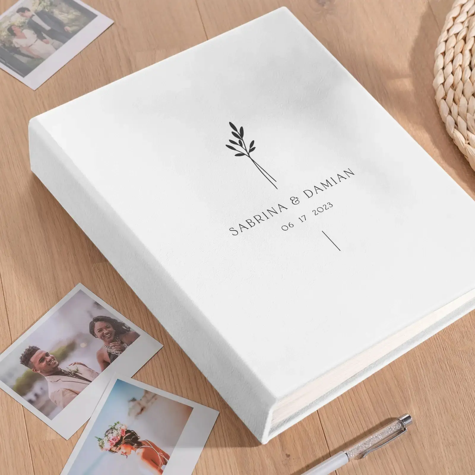 Leather Wedding Guest Book Vertical UV - Image 4
