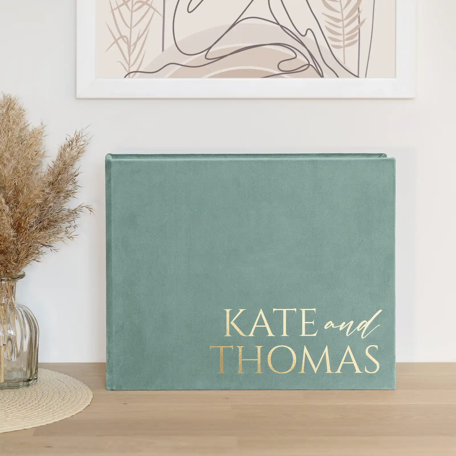 Velvet Wedding Guest Book W155 - Image 4