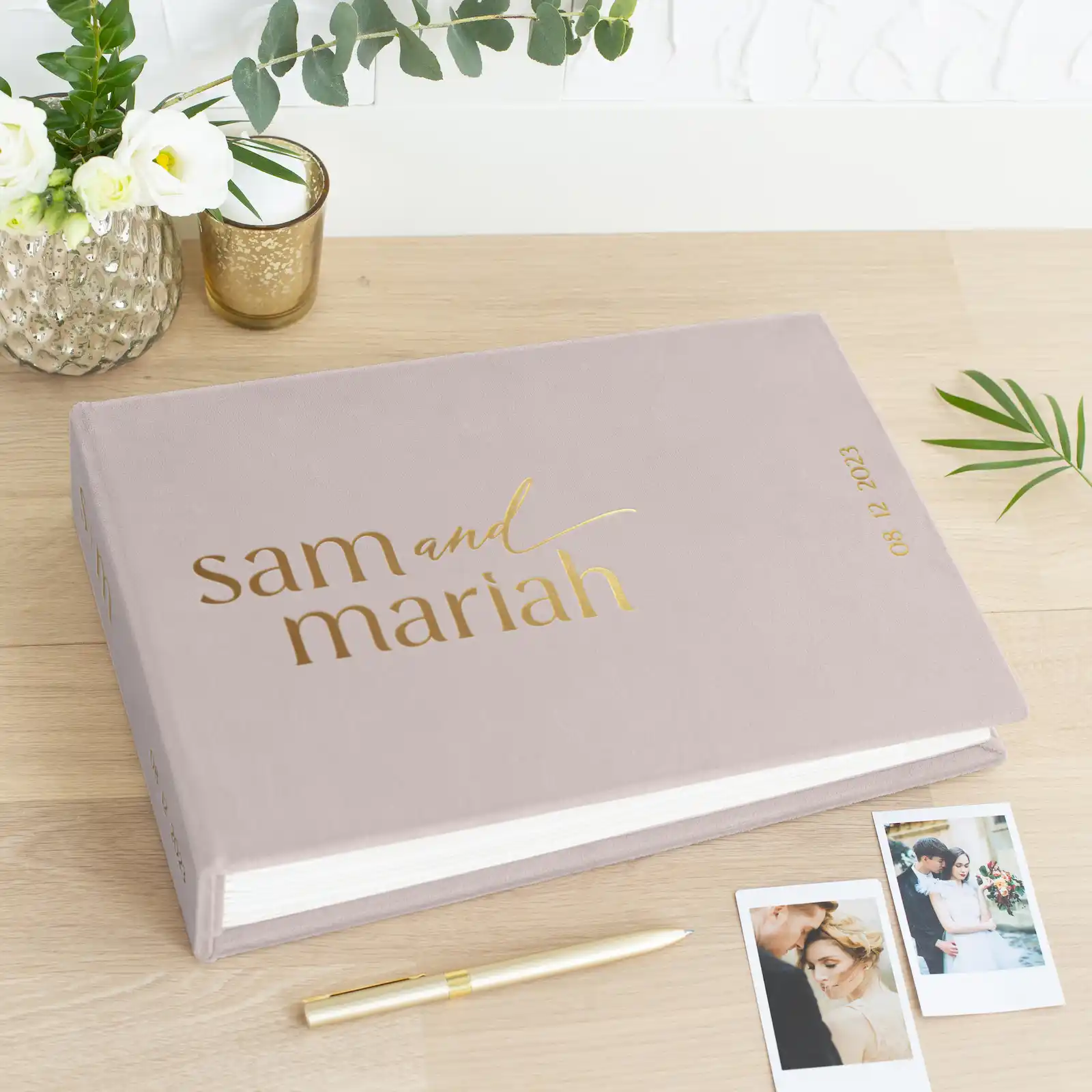 Velvet Wedding Guest Book W172 - Image 5