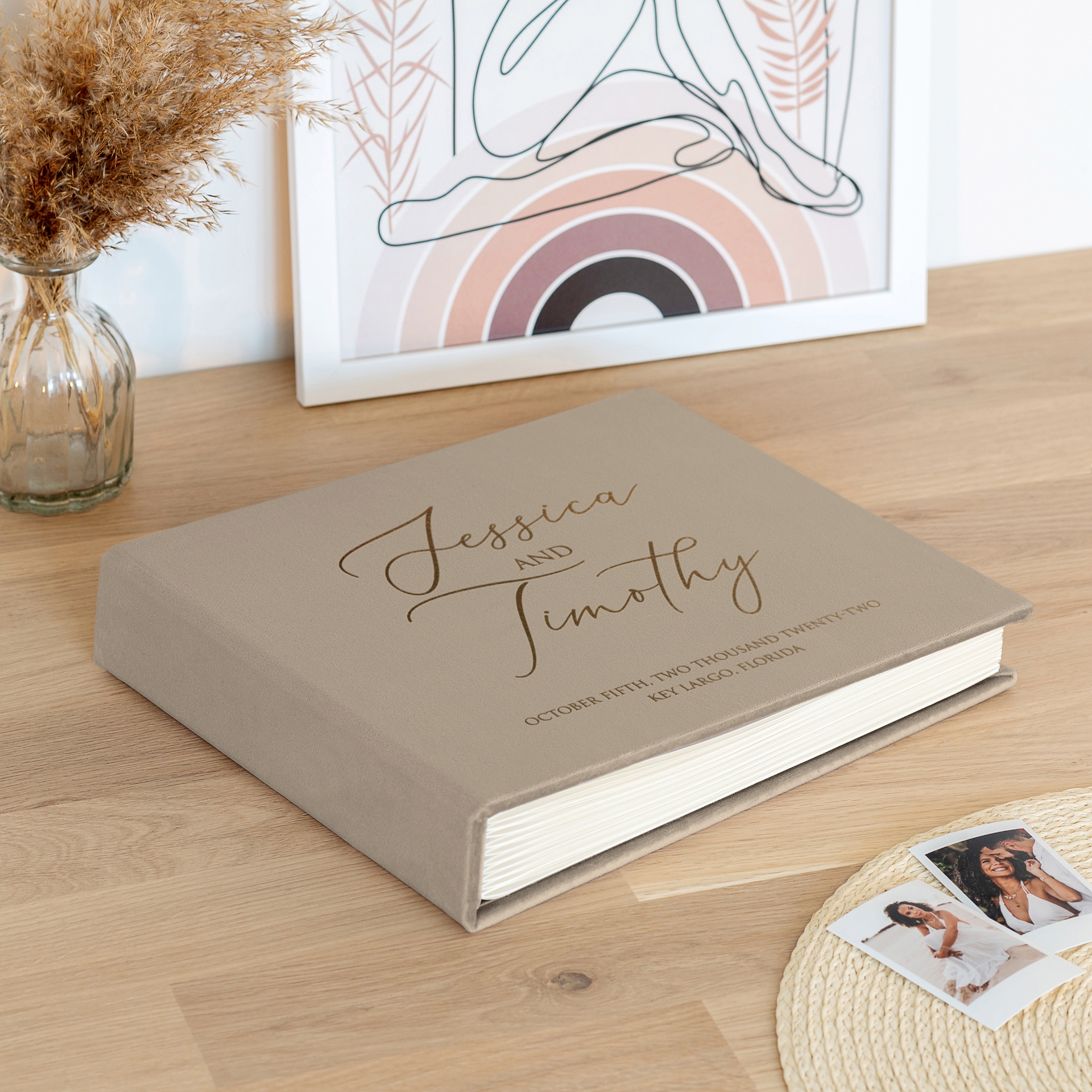 Velvet Wedding Guest Book W95 - Image 5
