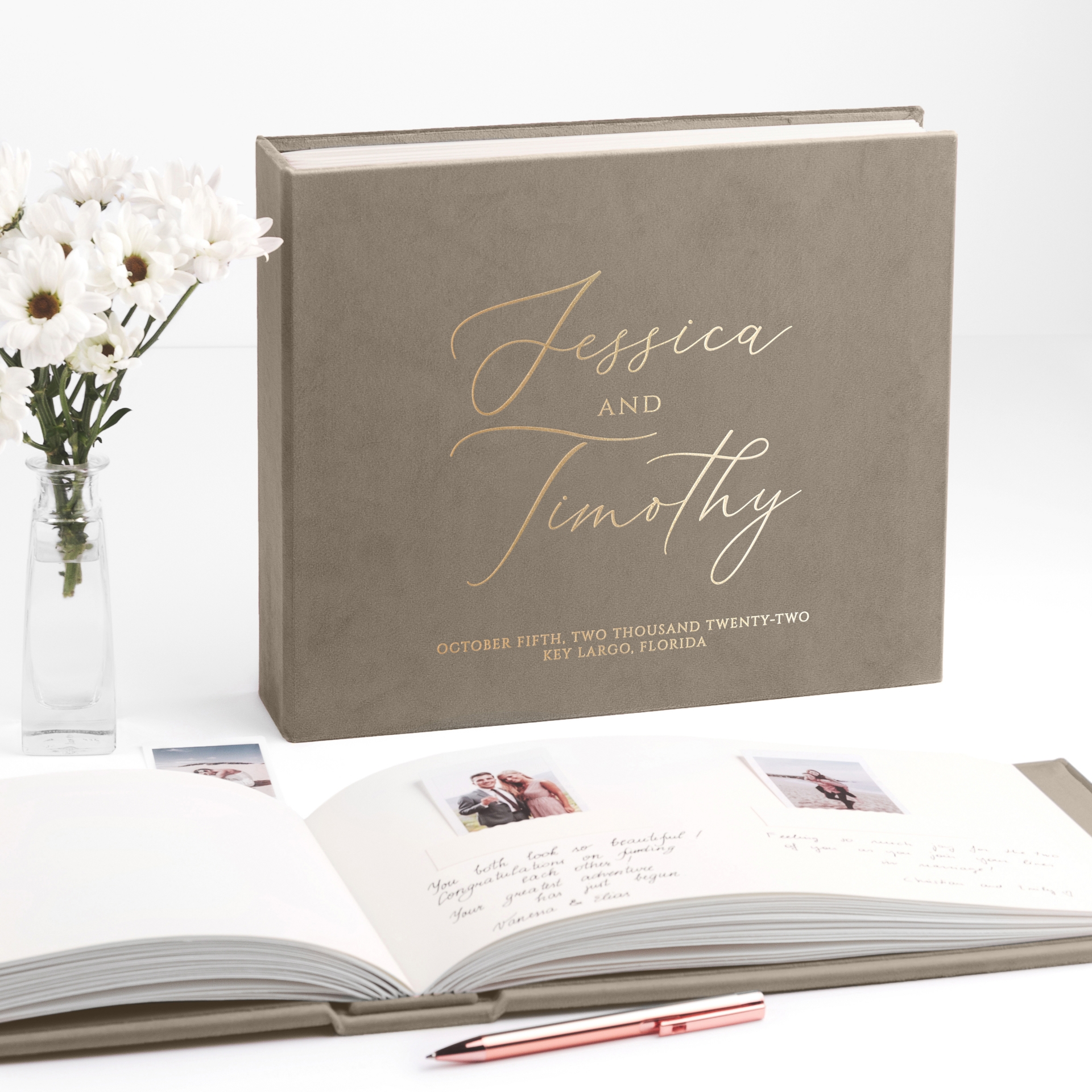Velvet Wedding Guest Book W95 - Image 3
