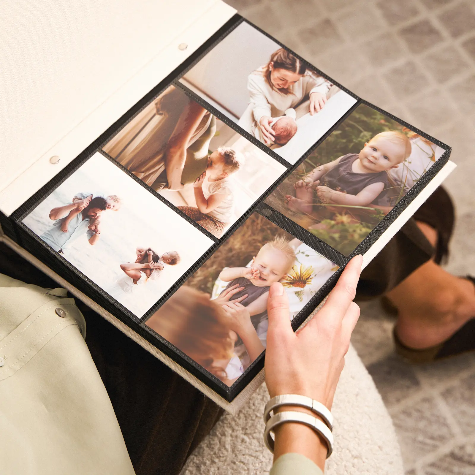 Linen Baby Slip In Photo Album for 100-1000 4x6 Photos - Image 5