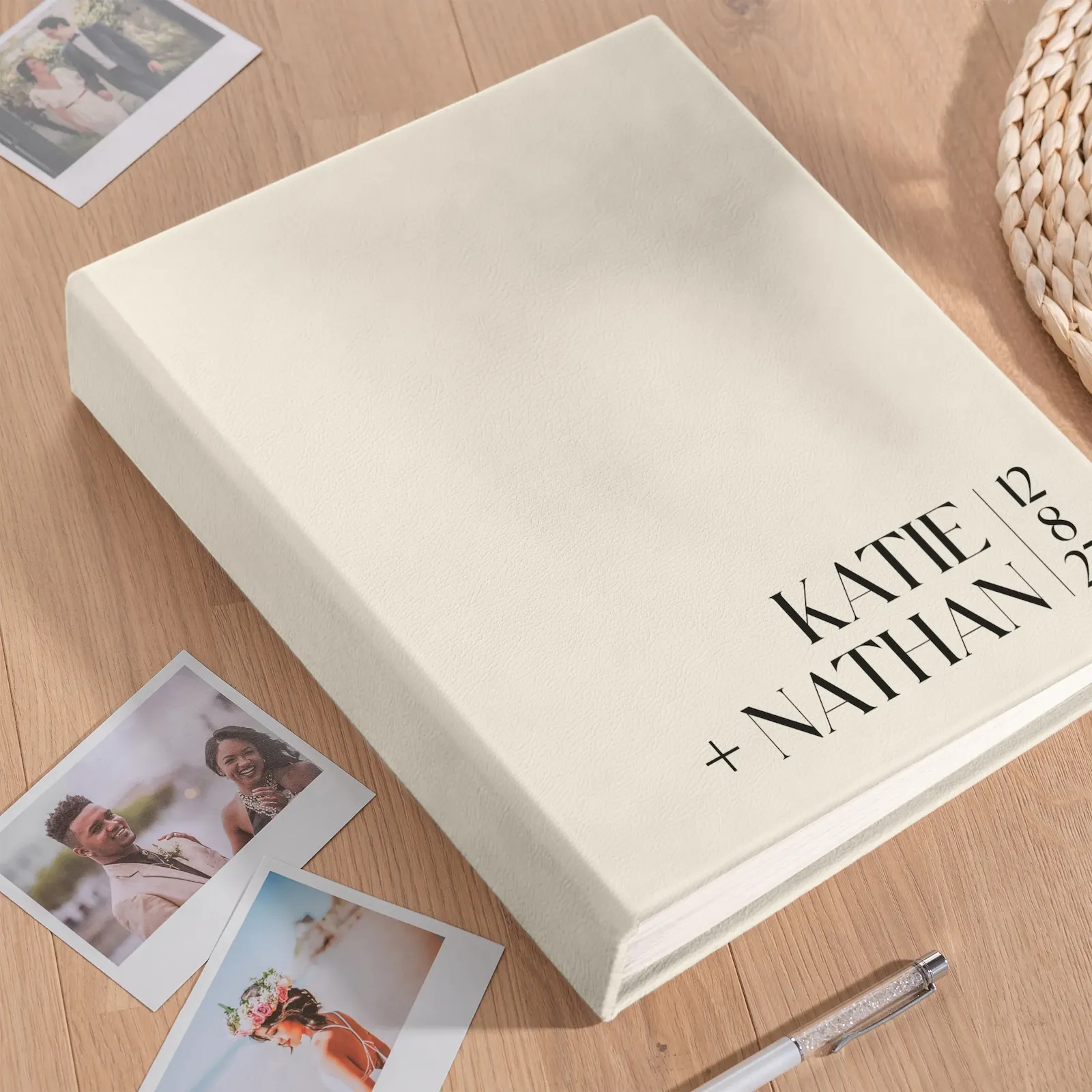 Eco Leather Wedding Guest Book UV Vertical