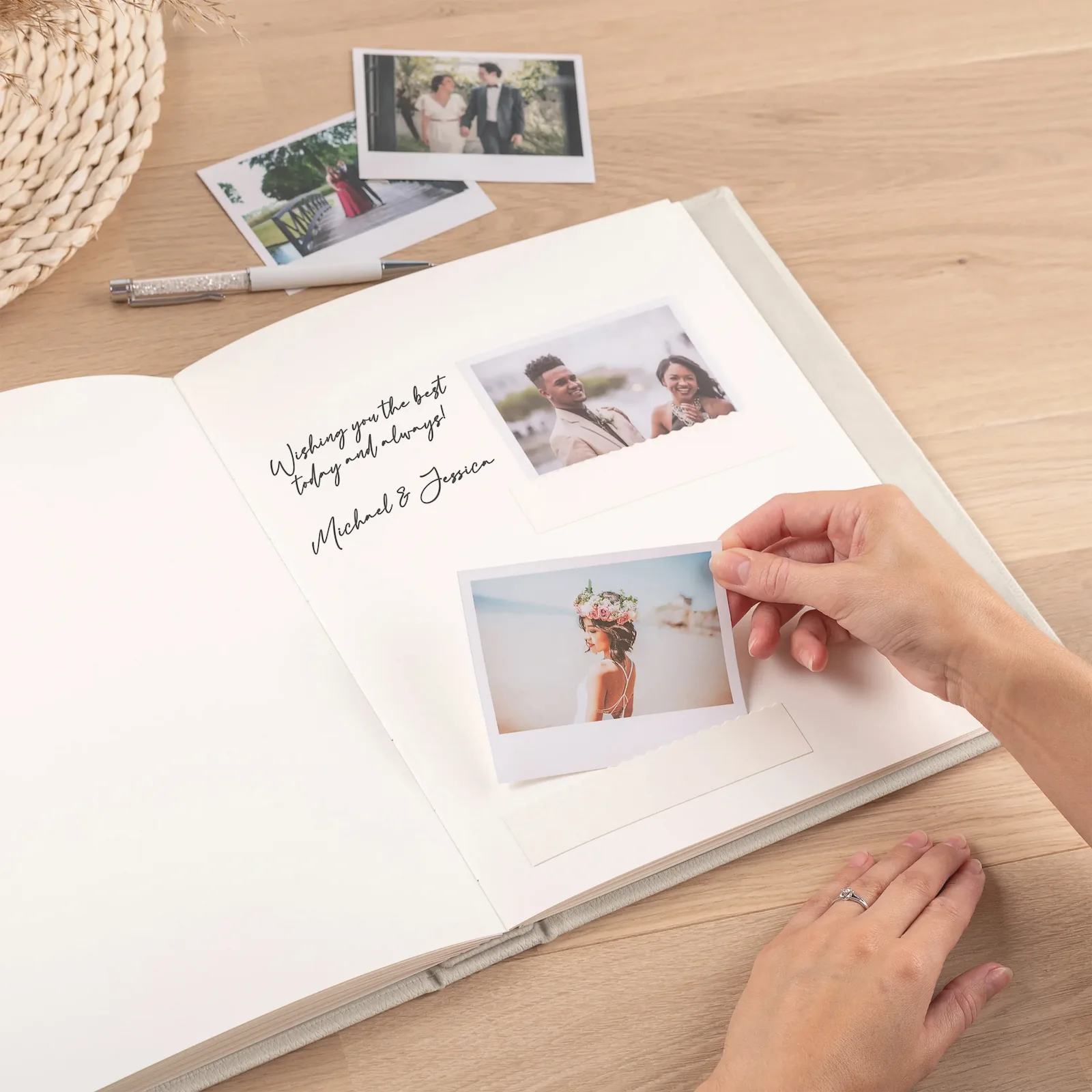 Eco Leather Wedding Guest Book UV Vertical - Image 4